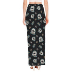 Cartoon Mummy Pattern Print High Slit Maxi Skirt