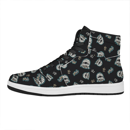 Cartoon Mummy Pattern Print High Top Leather Sneakers