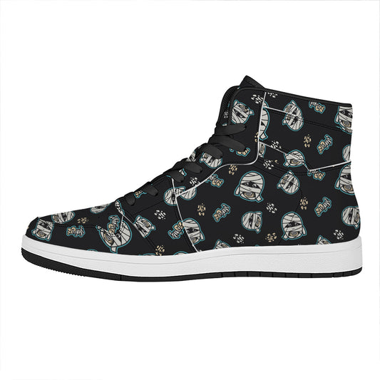 Cartoon Mummy Pattern Print High Top Leather Sneakers