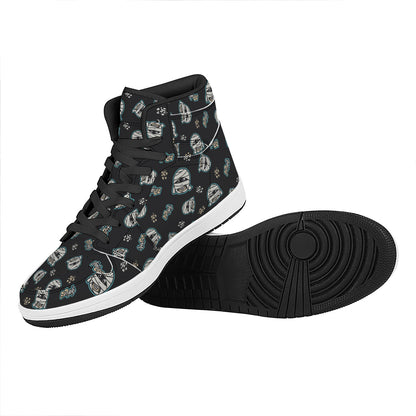 Cartoon Mummy Pattern Print High Top Leather Sneakers