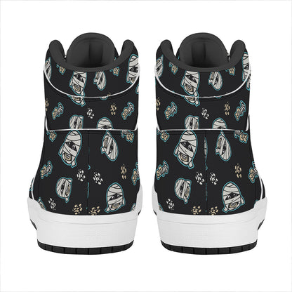 Cartoon Mummy Pattern Print High Top Leather Sneakers