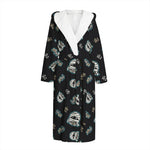 Cartoon Mummy Pattern Print Hooded Bathrobe