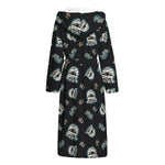 Cartoon Mummy Pattern Print Hooded Bathrobe
