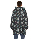 Cartoon Mummy Pattern Print Hoodie Blanket