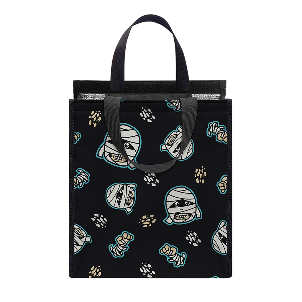 Cartoon Mummy Pattern Print Insulated Lunch Tote