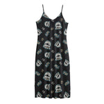 Cartoon Mummy Pattern Print Jersey Midi Cami Dress