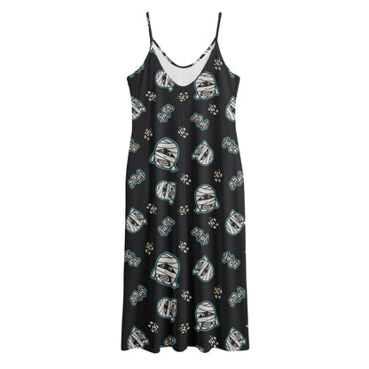 Cartoon Mummy Pattern Print Jersey Midi Cami Dress