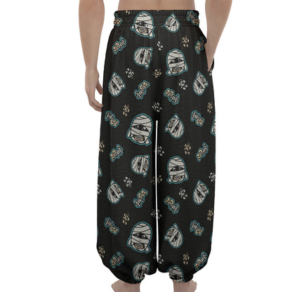 Cartoon Mummy Pattern Print Lantern Pants