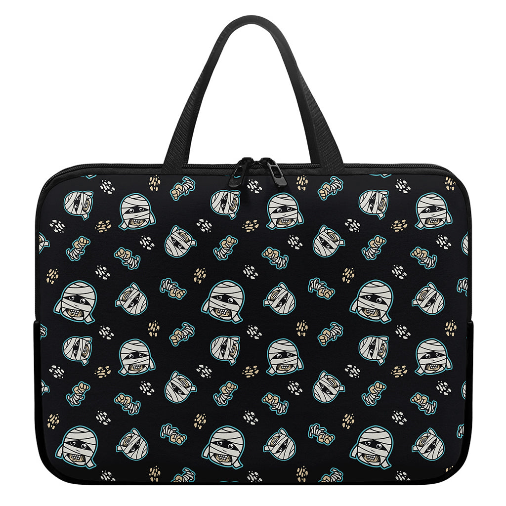 Cartoon Mummy Pattern Print Laptop Sleeve With Handle