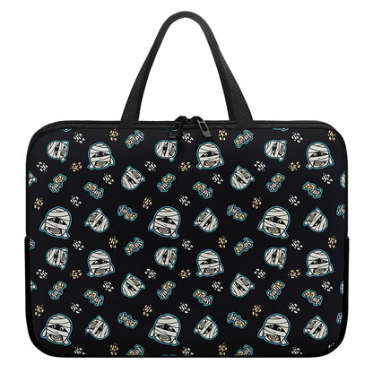 Cartoon Mummy Pattern Print Laptop Sleeve With Handle
