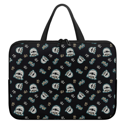 Cartoon Mummy Pattern Print Laptop Sleeve With Handle
