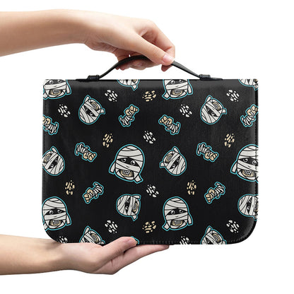 Cartoon Mummy Pattern Print Leather Bible Cover