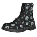 Cartoon Mummy Pattern Print Lace-Up Boots