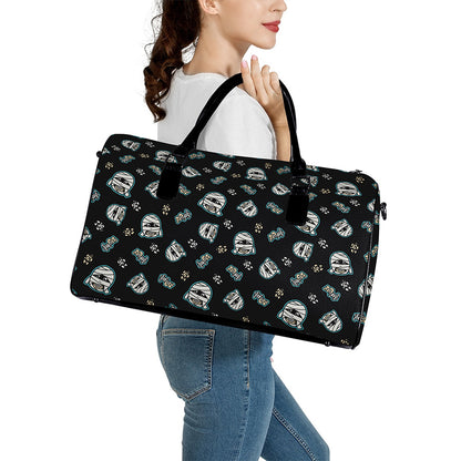 Cartoon Mummy Pattern Print Leather Duffle Bag
