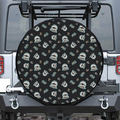Cartoon Mummy Pattern Print Leather Spare Tire Cover