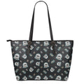 Cartoon Mummy Pattern Print Leather Tote Bag With Zipper