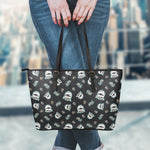 Cartoon Mummy Pattern Print Leather Tote Bag