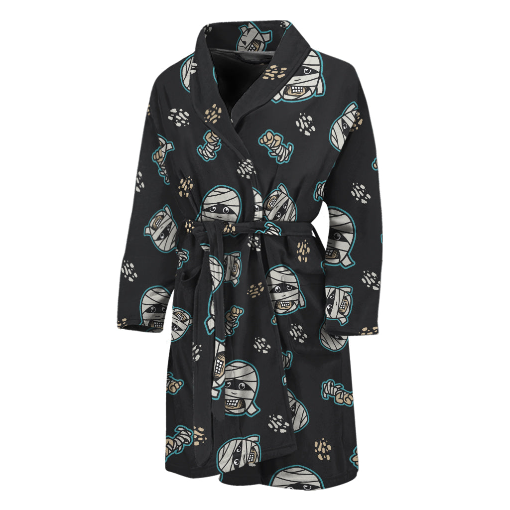 Cartoon Mummy Pattern Print Men's Bathrobe