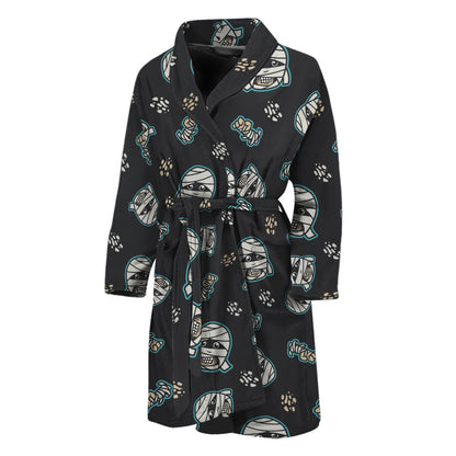 Cartoon Mummy Pattern Print Men's Bathrobe
