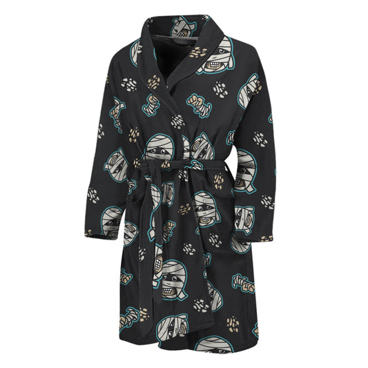 Cartoon Mummy Pattern Print Men's Bathrobe