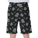 Cartoon Mummy Pattern Print Men's Beach Shorts