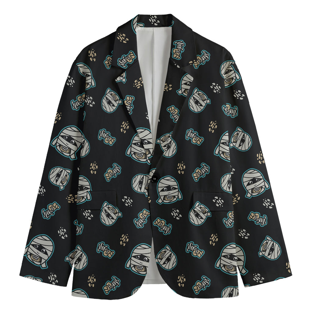 Cartoon Mummy Pattern Print Men's Blazer