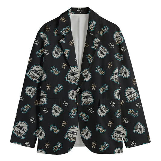 Cartoon Mummy Pattern Print Men's Blazer