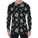 Cartoon Mummy Pattern Print Men's Long Sleeve T-Shirt