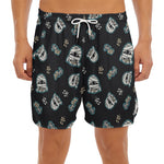 Cartoon Mummy Pattern Print Men's Split Running Shorts