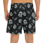 Cartoon Mummy Pattern Print Men's Split Running Shorts