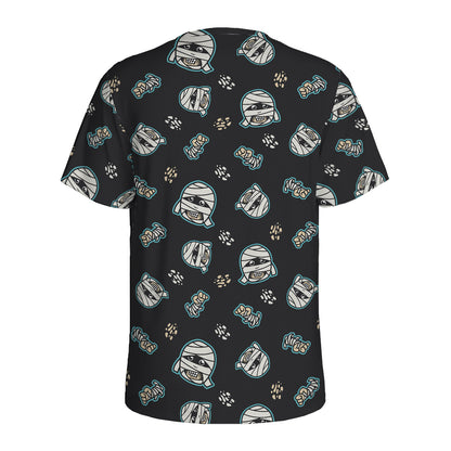 Cartoon Mummy Pattern Print Men's Sports T-Shirt