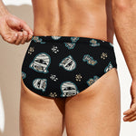 Cartoon Mummy Pattern Print Men's Swim Briefs
