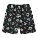 Cartoon Mummy Pattern Print Men's Swim Trunks