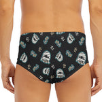 Cartoon Mummy Pattern Print Men's Triangle Swim Briefs