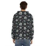 Cartoon Mummy Pattern Print Men's Velvet Pullover Hoodie