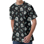 Cartoon Mummy Pattern Print Men's Velvet T-Shirt