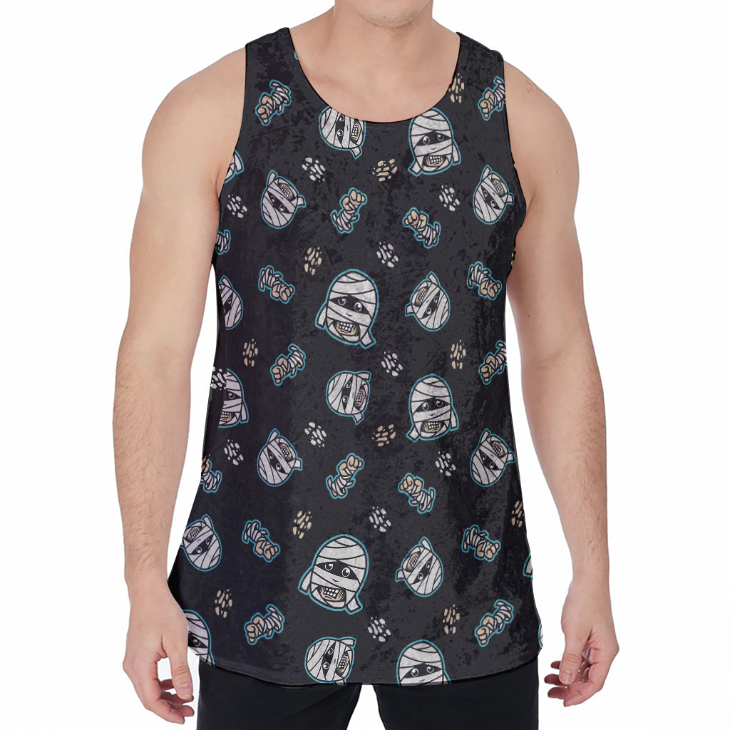 Cartoon Mummy Pattern Print Men's Velvet Tank Top