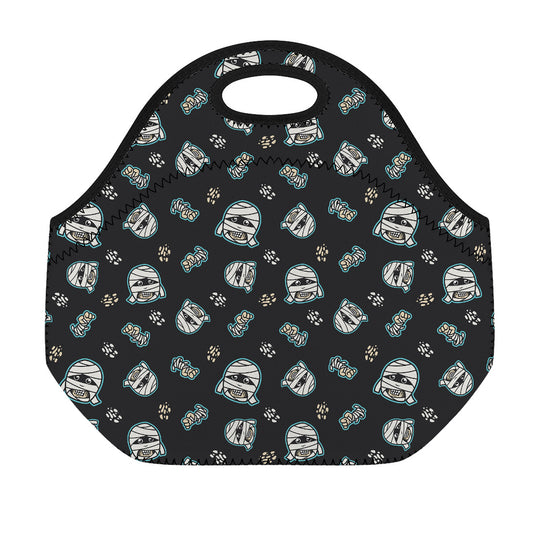 Cartoon Mummy Pattern Print Neoprene Lunch Bag