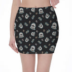 Cartoon Mummy Pattern Print Pencil Mini Skirt
