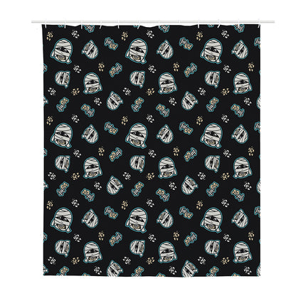 Cartoon Mummy Pattern Print Polyester Shower Curtain