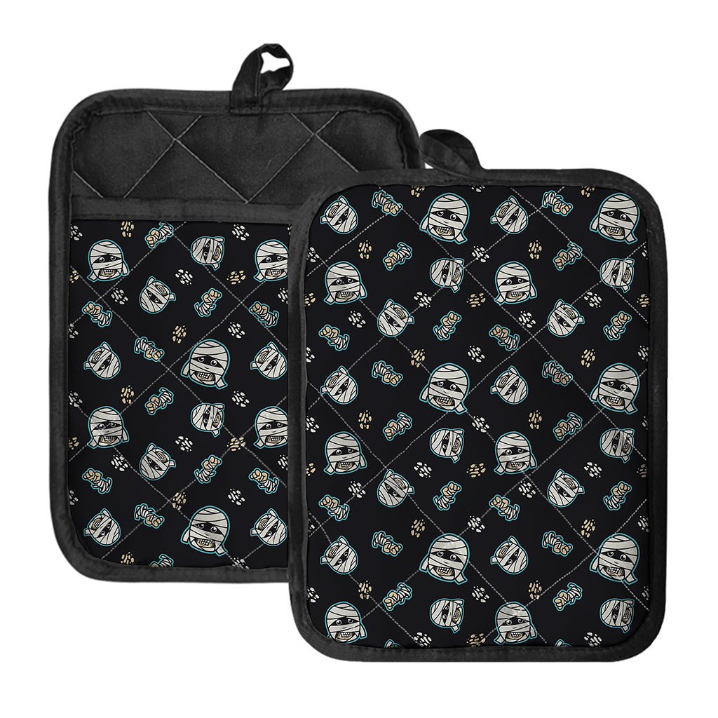 Cartoon Mummy Pattern Print Pot Holders With Pocket