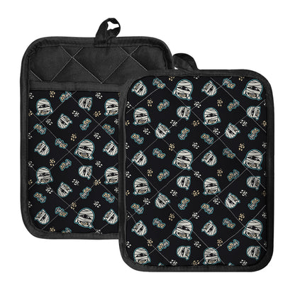 Cartoon Mummy Pattern Print Pot Holders With Pocket
