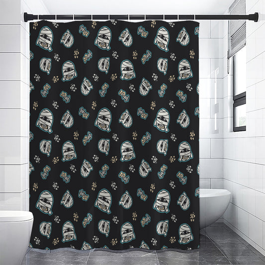 Cartoon Mummy Pattern Print Premium Shower Curtain