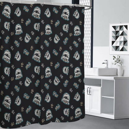 Cartoon Mummy Pattern Print Premium Shower Curtain
