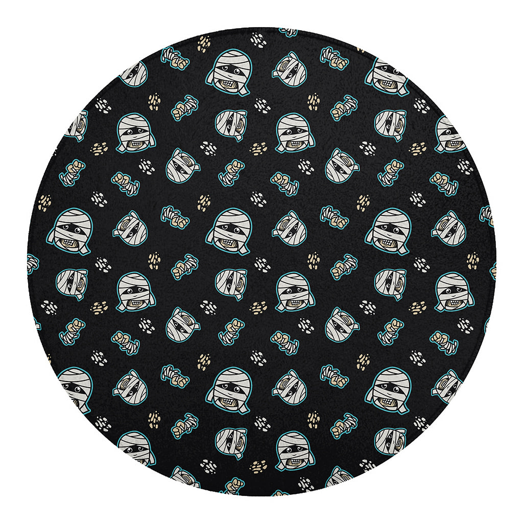 Cartoon Mummy Pattern Print Round Blanket