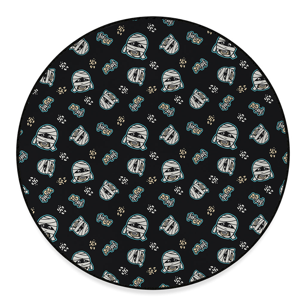 Cartoon Mummy Pattern Print Round Floor Mat