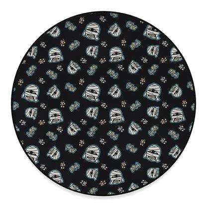 Cartoon Mummy Pattern Print Round Floor Mat