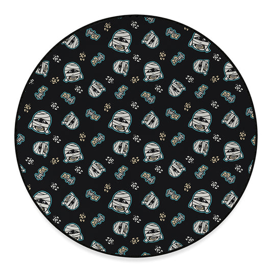 Cartoon Mummy Pattern Print Round Floor Mat