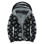 Cartoon Mummy Pattern Print Sherpa Lined Zip Up Hoodie
