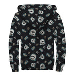 Cartoon Mummy Pattern Print Sherpa Lined Zip Up Hoodie